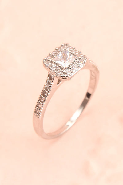 Amphirite Silver Crystal Studded Ring close-up | Boudoir 1861