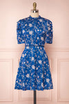 Anaelle Midnight Blue Floral Silky Cocktail Dress | Boutique 1861