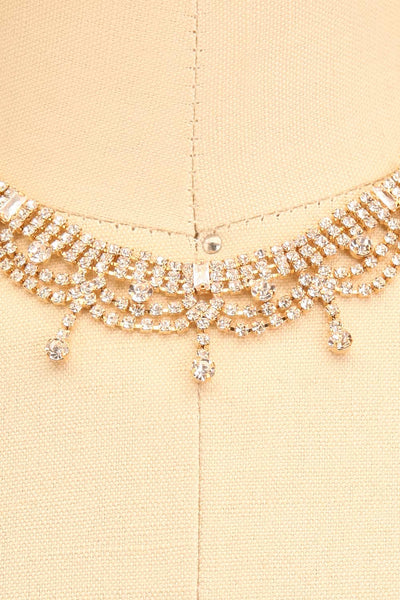Anaki Gold Crystal Choker Necklace | Boutique 1861 close-up