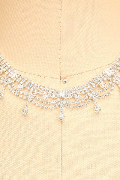 Anaki Silver Crystal Choker Necklace | Boutique 1861 close-up
