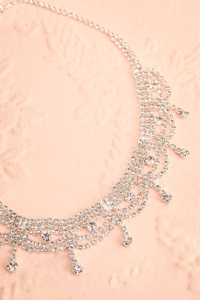 Anaki Silver Crystal Choker Necklace | Boutique 1861 flat view