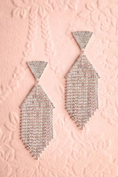 Andao Argent Silver Statement Crystal Pendant Earrings | Boutique 1861