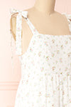 Anadara White Floral Layered Midi Dress | Boutique 1861 side close-up