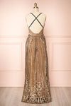 Andra Black Plunging Neckline Sparkling Maxi Dress | Boutique 1861  back view
