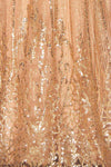 Andra Rose Gold Plunging Neckline Sparkling Maxi Dress | Boutique 1861 fabric