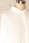 Andrino White Oversized Button-Up Shirt | La petite garçonne side close up
