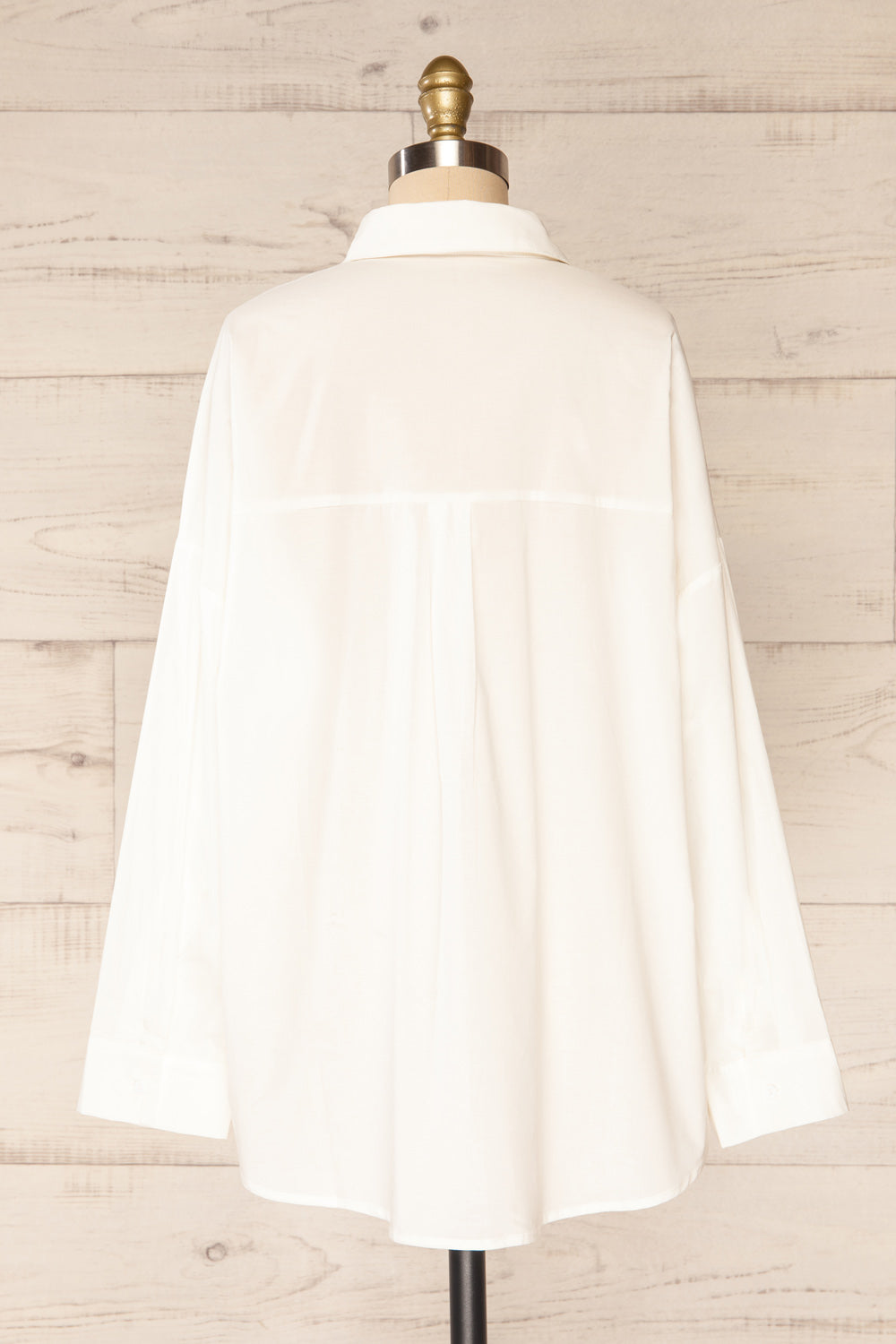 Andrino White Oversized Button-Up Shirt | La petite garçonne back view