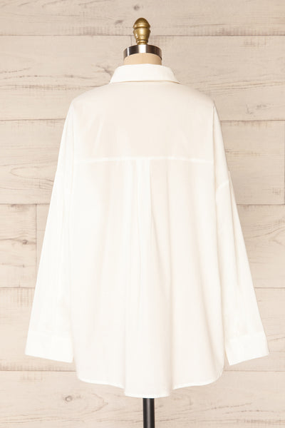 Andrino White Oversized Button-Up Shirt | La petite garçonne back view