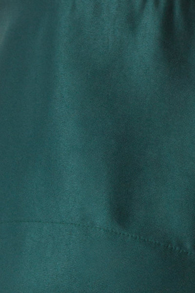 Angelina Emerald Green Satin A-Line Party Dress | Boutique 1861 fabric detail