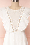 Angeline White Maxi Openwork Bridal Dress front close up | Boudoir 1861