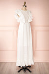 Angeline White Maxi Openwork Bridal Dress side view | Boudoir 1861
