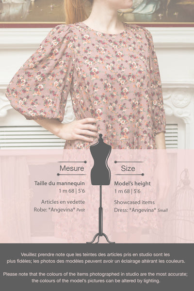 Angevina Taupe Loose-Fit Floral Dress | Boutique 1861 fiche