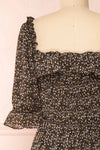 Angie Black Floral Dress | Boutique 1861 back close-up