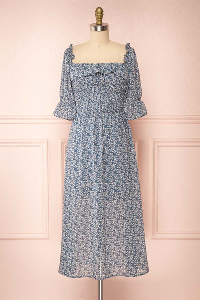 Angie Blue Floral Dress | Boutique 1861 front view