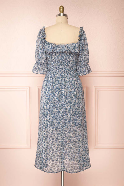 Angie Blue Floral Dress | Boutique 1861 back view