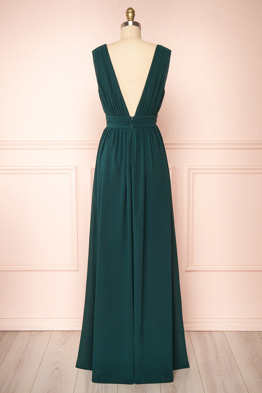 Animos Emerald V-Neck Maxi Dress | Boudoir 1861 back view