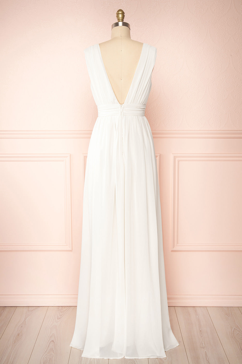 Animos Ivory V-Neck Maxi Dress | Boudoir 1861 back view