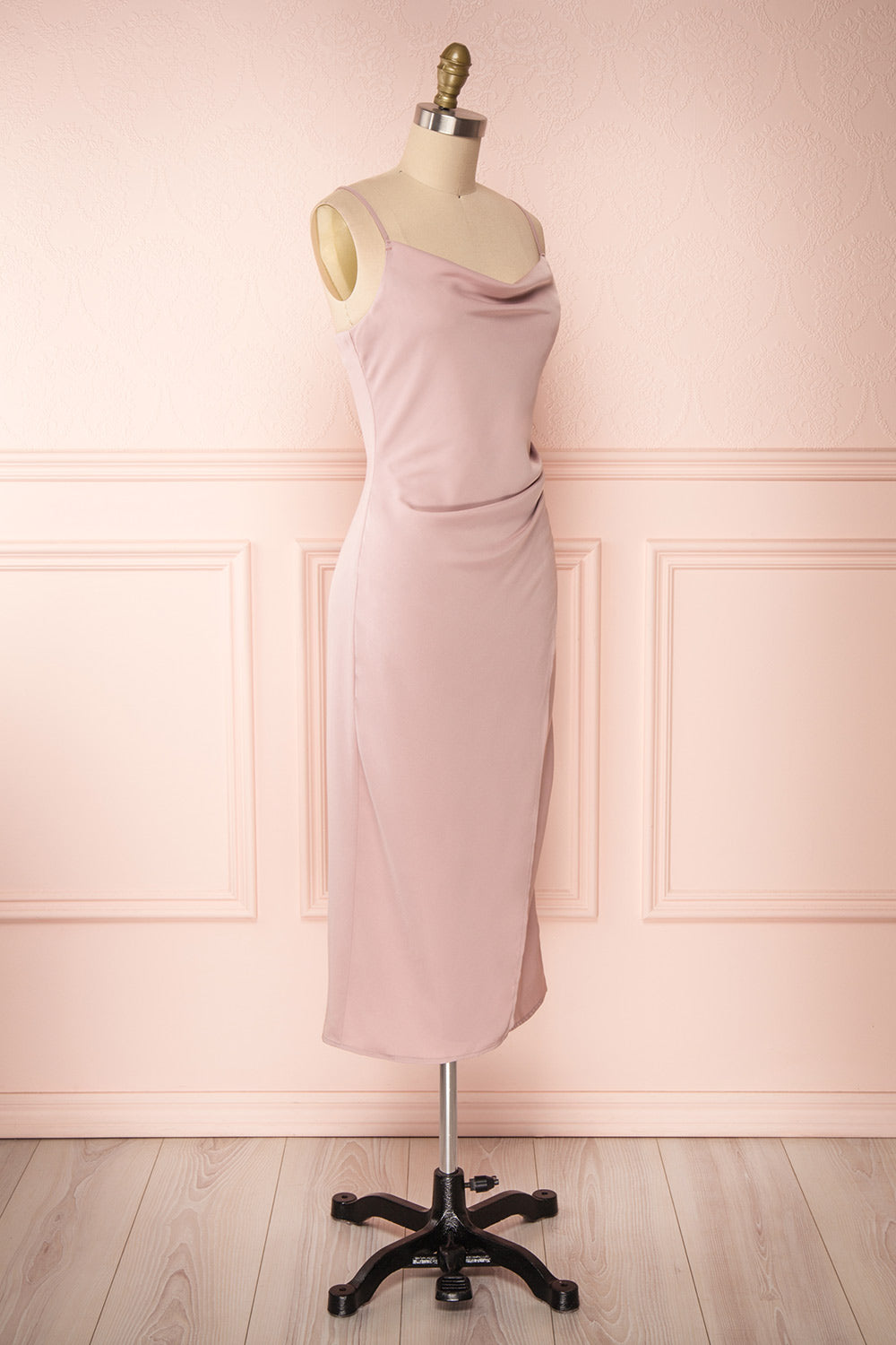 Anita Dusty Mauve Dress | Robe Mauve Cendré side view | Boutique 1861