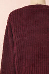 Anja Burgundy Fuzzy Knit Button-Up Cardigan | Boutique 1861 back close-up