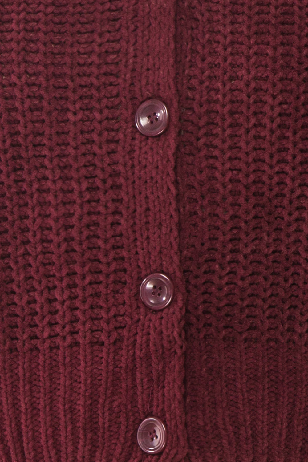 Anja Burgundy Fuzzy Knit Button-Up Cardigan | Boutique 1861 fabric detail 