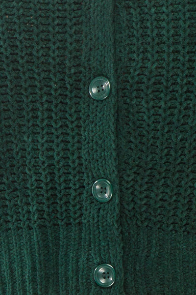 Anja Green Fuzzy Knit Button-Up Cardigan | Boutique 1861 fabric detail