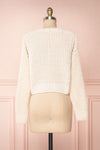 Anja Ivory Fuzzy Knit Button-Up Cardigan | Boutique 1861 back view