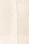 Anja Ivory Fuzzy Knit Button-Up Cardigan | Boutique 1861 fabric detail
