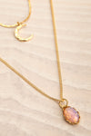 Ann Blyth Golden & Blush Pendant Necklace flat view | Boutique 1861