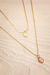 Ann Blyth Golden & Blush Pendant Necklace flat close-up | Boutique 1861