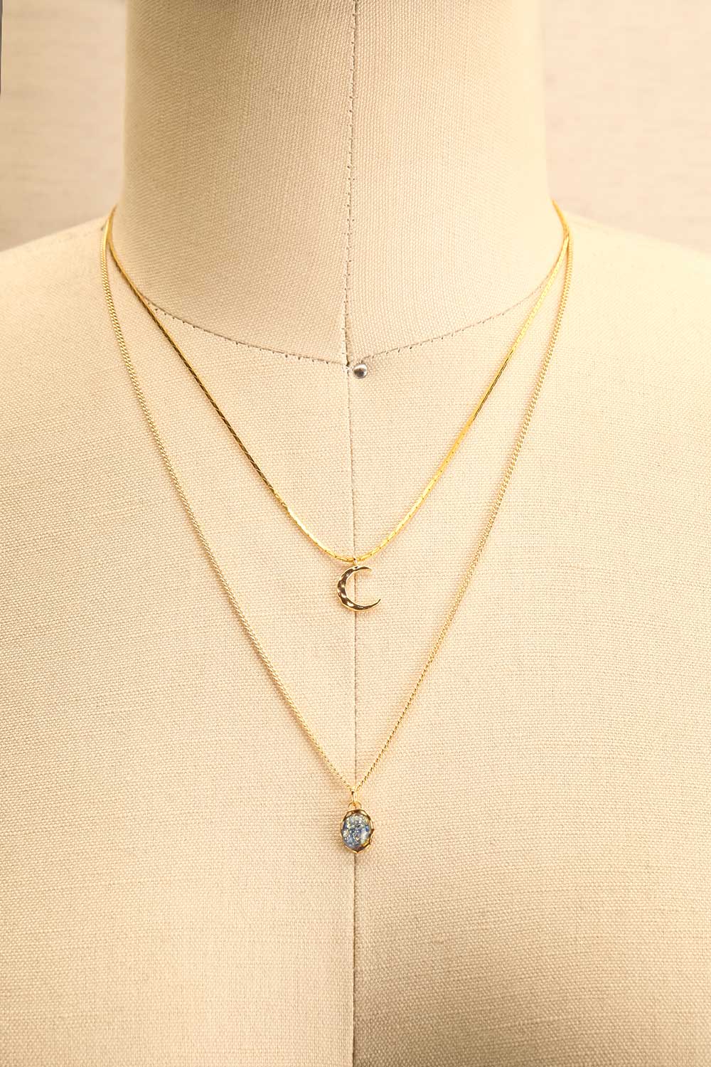 Ann Blyth Navy Gold Pendant Necklace | Boutique 1861