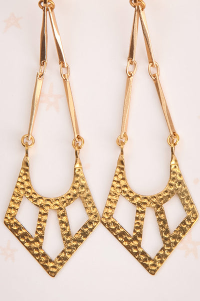 Ann Sothern Golden Geometric Pendant Earrings | La Petite Garçonne 2