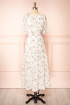 Annabeth Semi-Open Back Floral Midi Dress | Boutique 1861  front view