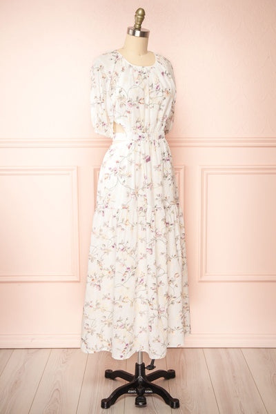 Annabeth Semi-Open Back Floral Midi Dress | Boutique 1861  side view