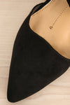 Annagh - Black suede low heeled shoes
