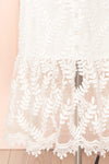 Annais White Midi Dress w/ Shimmery Embroidery | Boutique 1861 bottom