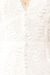 Annais White Midi Dress w/ Shimmery Embroidery | Boutique 1861 fabric