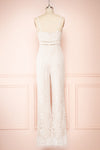 Anne-Marie White & beige Wide-Leg Lace Jumpsuit | Boutique 1861 back view