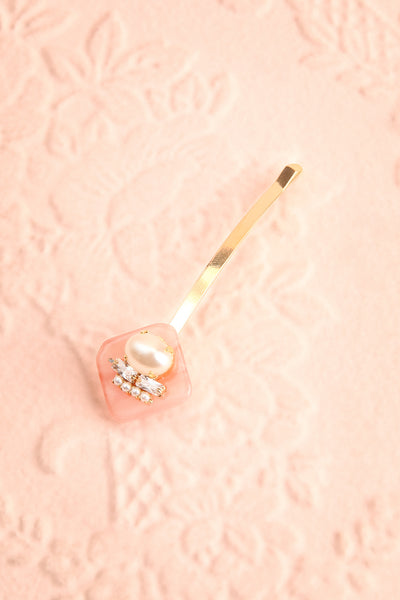 Anniken Quartz Golden & Pink Hair Pin with Pearls | Boutique 1861 1