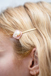 Anniken Quartz Golden & Pink Hair Pin with Pearls | Boutique 1861 model