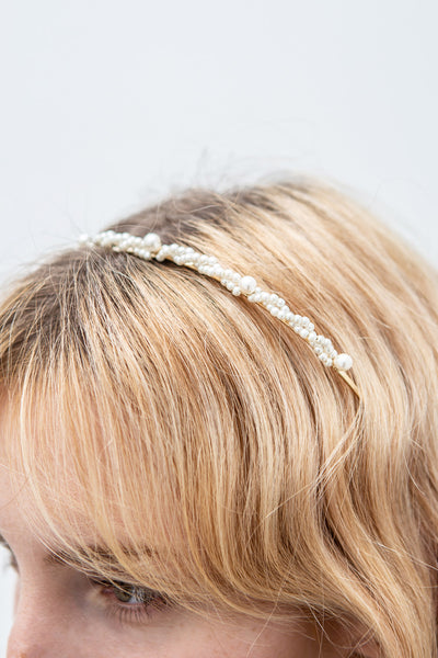 Anouska Golden Headband with Pearl Ornamentation | Boudoir 1861 model