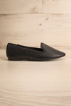 Antae Black Faux-Leather Pointed Toe Flat Shoes | La petite garçonne side view