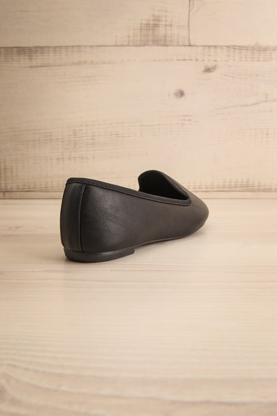 Antae Black Faux-Leather Pointed Toe Flat Shoes | La petite garçonne back view