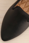 Antae Black Faux-Leather Pointed Toe Flat Shoes | La petite garçonne flat close-up