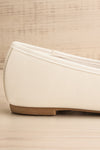 Antae White Faux-Leather Pointed Toe Flat Shoes | La petite garçonne side back close-up