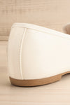 Antae White Faux-Leather Pointed Toe Flat Shoes | La petite garçonne back close-up