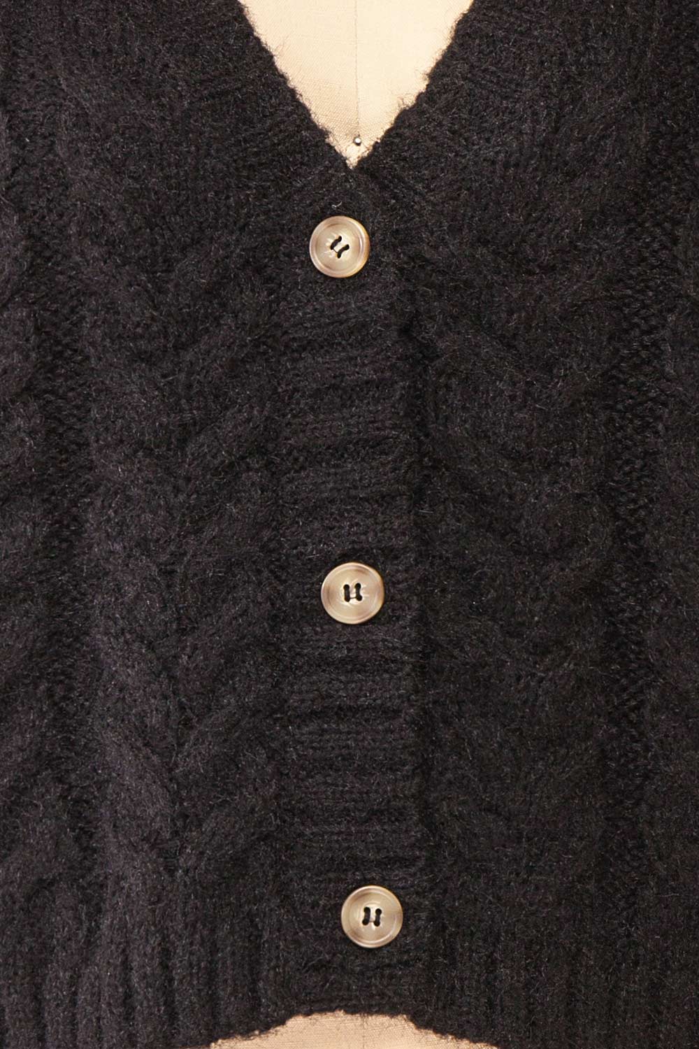 Antin Black Knit Cardigan w/ Buttons | Boutique 1861 fabric 