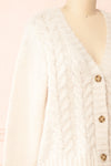 Antin Cream Knit Cardigan w/ Buttons | Boutique 1861 side close-up