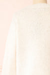 Antin Cream Knit Cardigan w/ Buttons | Boutique 1861 back close-up