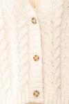 Antin Cream Knit Cardigan w/ Buttons | Boutique 1861 fabric