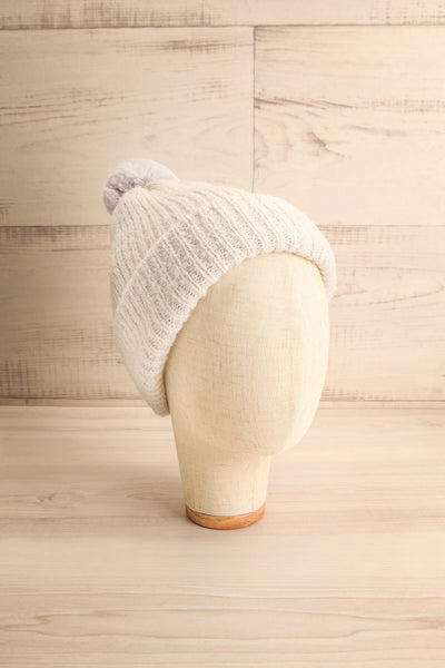 Apalda Gris Grey Knit Tuque with Pompom on head | La Petite Garçonne